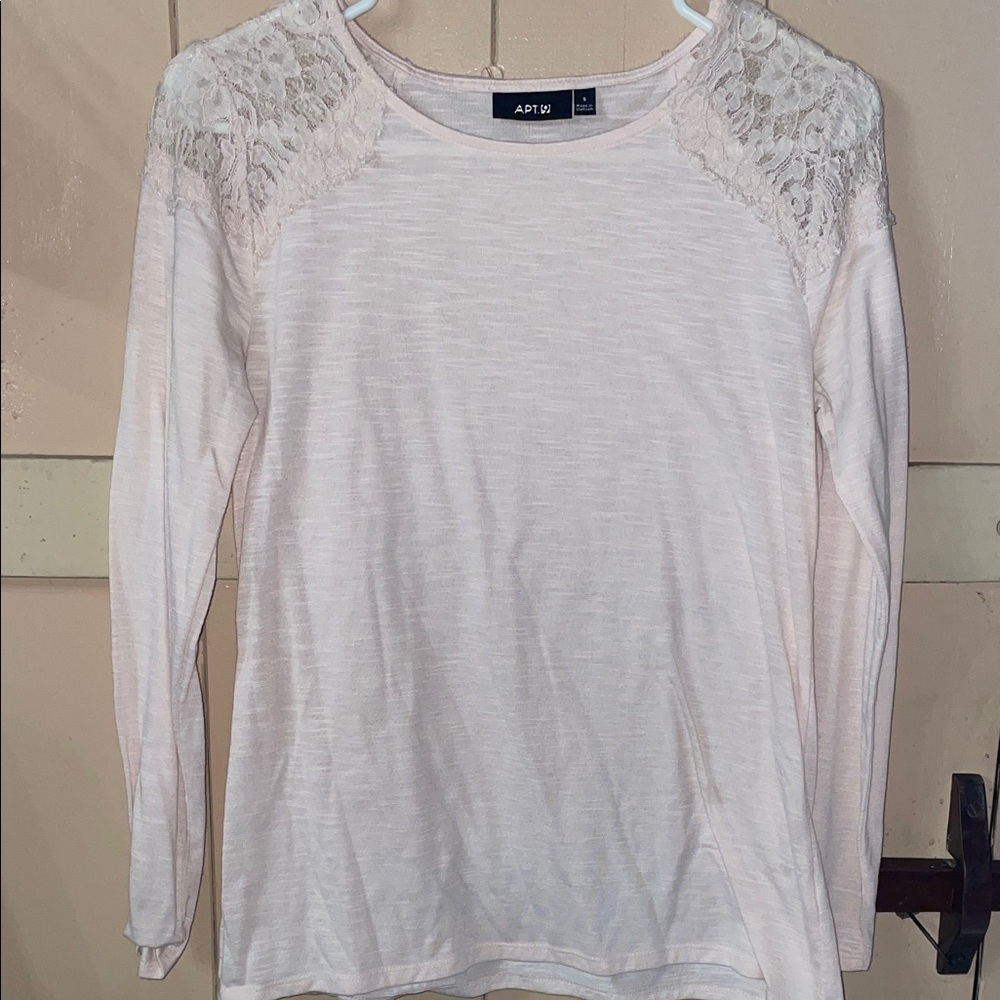 Apt. 9 Women's Long Sleeve Lace Top - Light Pink